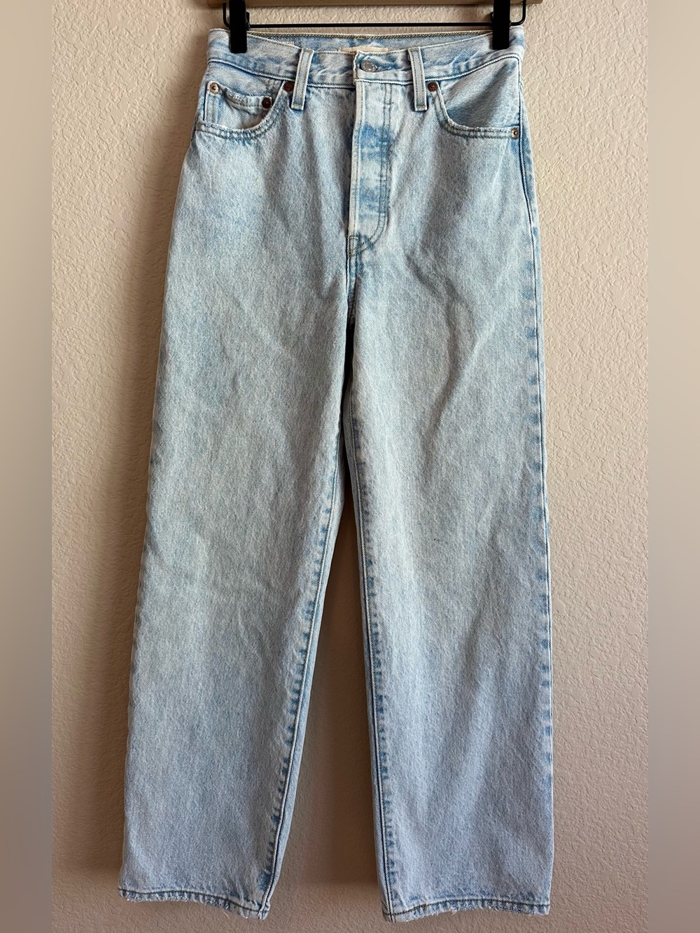 Levi’s Ribcage Straight Ankle Jeans Womens 25 Light Blue Wash High Rise 90’s Y2K
